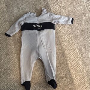 Boss Kids Light Gray and Black Footie